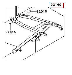 Kawasaki ZX10 ZX1000 1989 Sub Frame Lower Pipe SILVER 31064 31064