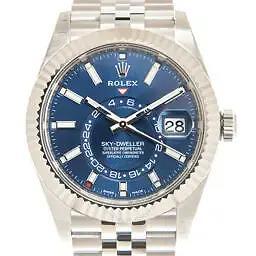 Pre-owned Rolex 2023  Sky-dweller 42mm 336934 Blue Dial Jubilee Steel Box Papers