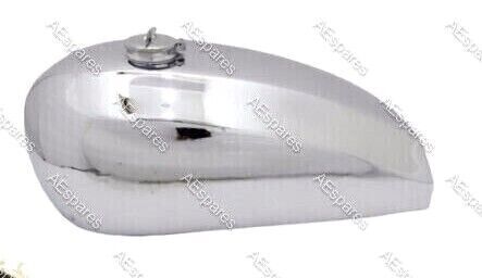 For Norton Dominator Wideline Chrome Fuel Gas Tank With Hinged Cap & Tap  