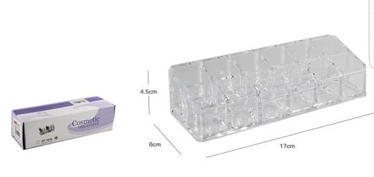 Organizer Box Trasparente 12 Scomparti Per Trucchi Cosmetici Makeup dfh