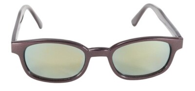 NEW Original KD's Flash Metallic Wine Biker Sunglasses  Gold Mirror Lens - 20117