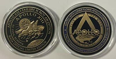 NASA Apollo 13 Medallion 50th Anniversary Contains Flown Command Module Metal...