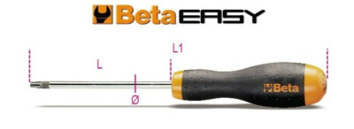 BETA 1208 RTX -T20 chiavi maschio con impugnatura per viti Tamper Resistant Torx