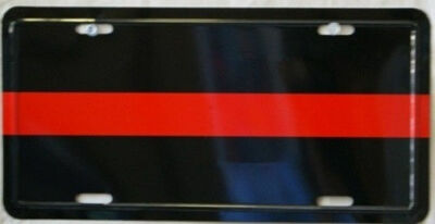 Fire Department Fighter Thin Red Line 6''x12'' Aluminum License Plate Made USA