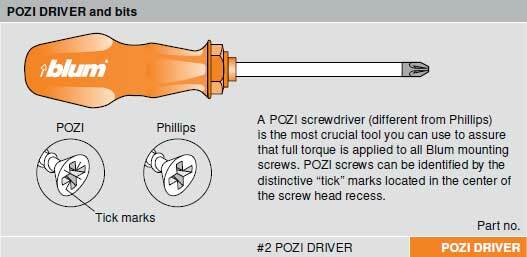 Blum Pozi Screwdriver SR-DREH PZD FREE SHIPPING
