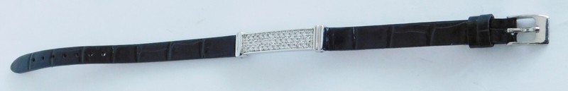 Armband Leder Element Silber 925 Dqcz Mit Hellen Steinchen 17,5-21cm