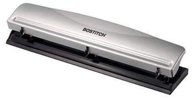 Paper Puncher 3 Three Hole Punch Heavy Duty All-Metal Office Tools - Silver