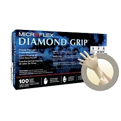 Microflex MFXMF300L-CASE DIAMOND GRIP MF-300 LATEX GLOVES SIZE L