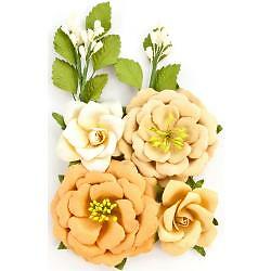 Your Choice New Prima Marketing Flower Pack, Peach/Salmon/Orange Shades, Retired