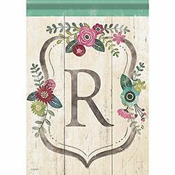 Carson Garden Flag - Classic Floral Monogram R 096069469810