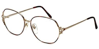 Fashion Optical Reading Glasses E1013 Gold Demi Tortoise Amber Brown 57 mm +4.00