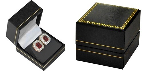Wholesale 48 Classic Black Leatherette Earring Jewelry Display Gift Boxes