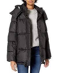

Женская куртка-пуховик Steve Madden, с открытыми манжетами, черная, L, Open cuffs black, OLA1137H