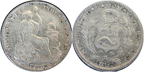 1976 PERU South America BATTLE OF AYACUCHO Silver 400 SOLES de ORO