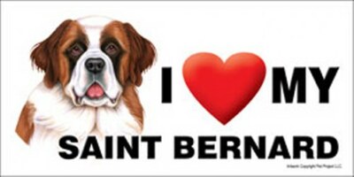 I (Heart) Love my SAINT BERNARD LARGE Car Fridge Dog Magnet 4x8 USA Waterproof 