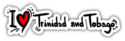 I Love Trinidad And Tobago Travel Slogan Car Bumper Sticker Decal 8'' x 3''