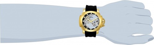Pre-owned Invicta Man Of War Coalition Forces Ghost Bridge Automatic Gold Plated Watch