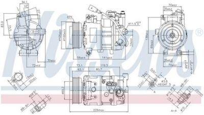 Nissens Air Con Compressor for VW Caravelle CAAC/CCHA 2.0 June 2012-August 2016