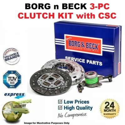BORG n BECK 3PC CLUTCH KIT with CSC for VW SCIROCCO 2.0 TDI 2010-2017