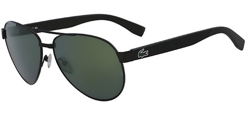 Матовые зеленые солнцезащитные очки-авиаторы Lacoste с дужками с узором пике — L185S 315