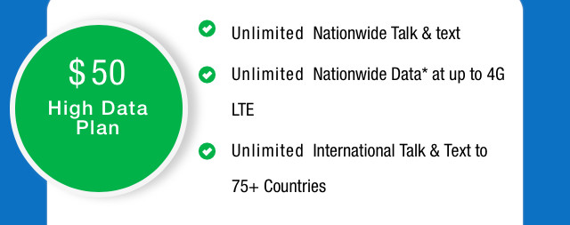 Lycamobile $50 Plan for 4 Months UNLIMITED 4G DATA Call and Text to 75 Countries