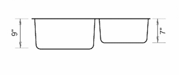 Stainless Steel Kitchen sink 60/40 Under-mount Double 32" x 20-3/4 x 9"/7" SM503