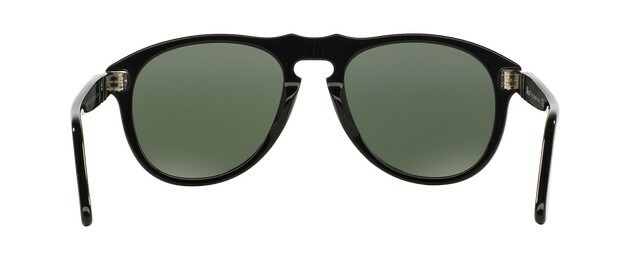 Pre-owned Persol 649 Pilot Series Shiny Black Polar Green Sunglasses Po0649 95/58 52mm In Polarized Green Anti-glare Tempered Glass