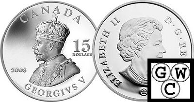 2008 Vignettes of Royalty 'George V' Proof $15 Silver (12392)