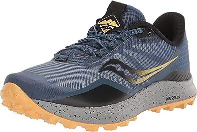 Женские кроссовки для бега по пересеченной местности Saucony Peregrine 12, Basin/Gold, 7 B Medium RU