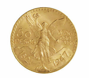 1945 Dos Pesos Gold Coin Pendant with Polished Bezel - gift