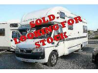 I WANT TO BUY YOUR MOTORHOME Autotrail Apache - 6 Berth - Rear Lounge - SOLD