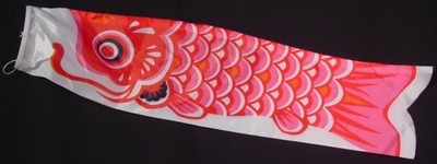 Large Koi Nobori Carp Wind Sock Red Koinobori Fish Kite Flag Hanging Wall Decor