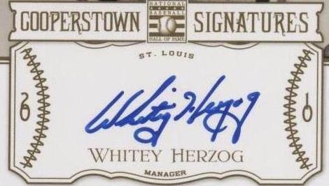2013 Panini Cooperstown Collection - Whitey Herzog #HOF-WTY