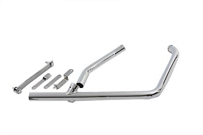 2 into 1 Exhaust Pipe Header Chrome fits Harley Davidson