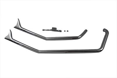 Exhaust Drag Pipes Fishtail Chrome fits Harley Davidson