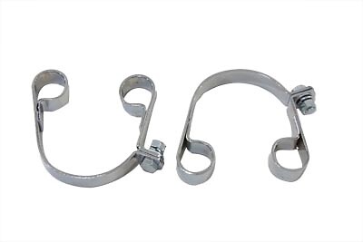 Chrome Muffler Clamp Set fits Harley Davidson