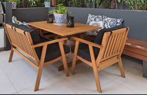 Barbeques Galore Wooden Garden Furniture set Outdoor 