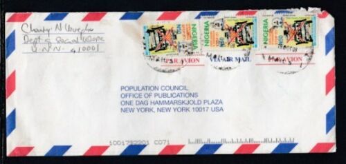 NIGERIA Commercial Cover Nsukka to New York City 19-8-1997 Cancel