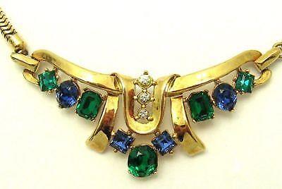 Vintage CROWN TRIFARI Jeweled Symphony  Pat Pend Necklace Earrings SET