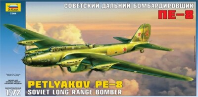 Zvezda 7264 1/72 Seconde Guerre Mondiale Russe Bombardier Pe-8 Petlyakov