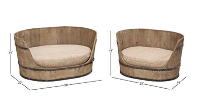 Deco 79 Classic Style Pet Bed Set with Handmade Wood