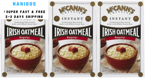 McCann's Irish Oatmeal, Instant Regular, 12 Packets, 28 g Each...