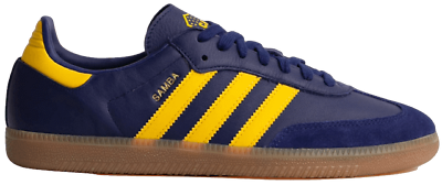 adidas Samba Boca Juniors Team Navy Blue Sneakers Yellow Stripes