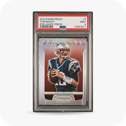 Tom Brady trading card linking to sports trading cards