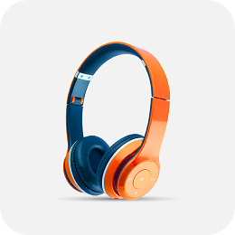 Orange headphones linking to a refurbished headphones page