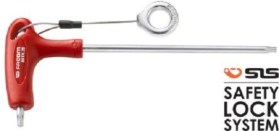 Facom T-SHAPE SLS HEIGHT SAFE TORX KEY Long/Short Arm, Chrome Finish- T30 Or T45