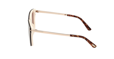 Pre-owned Tom Ford Ft1014-25e-68 Ivory Sunglasses In Brown