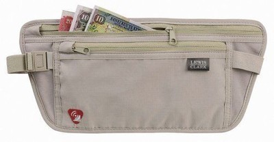 Lewis N Clark Waist Stash Travel Pouch Blocks RFID Signals Identity Protection