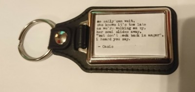 Oasis don't look back in anger lyric leather keyring liam noel gallagher xmas cd