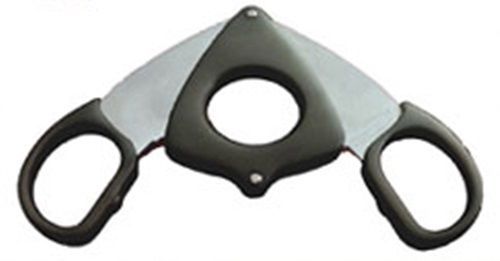 Black Credo Stainless Steel Double Blade XL Ring Gauge Cigar Cutter Scissor 1068